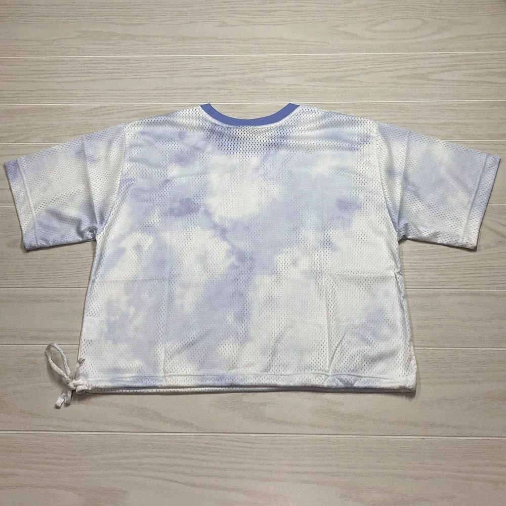 Nike Womens Sportswear Icon Clash Mesh Crop Tie Dye Shirt Size Medium DQ2914-569